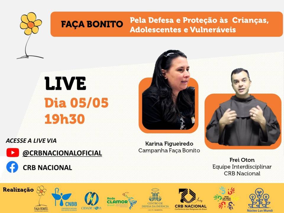 Proteção aos vulneráveis na Igreja é tema de live nesta sexta-feira (5/5)