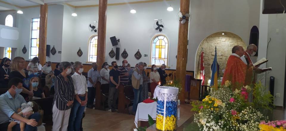 Momento da celebração inter-religiosa em favor da paz na Ucrânia