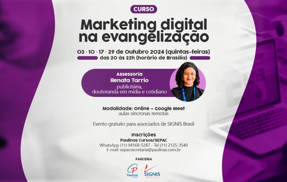 Curso: Marketing digital na evangelização pelas mídias